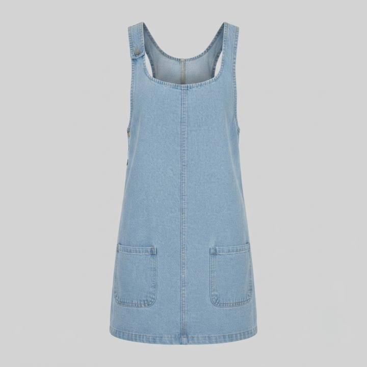 Coraline Casual Denim Overall Dress