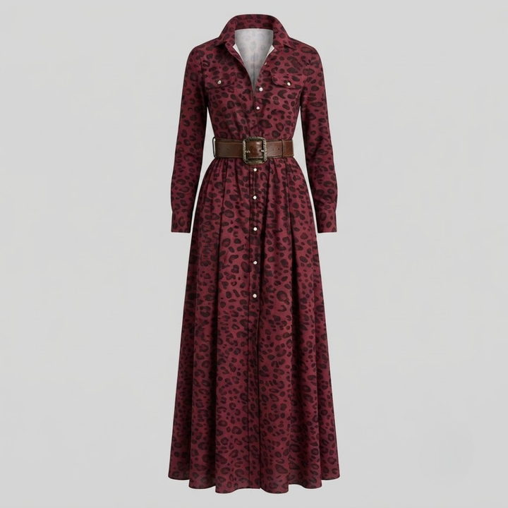 Elara Plaid Button-Front Maxi Dress