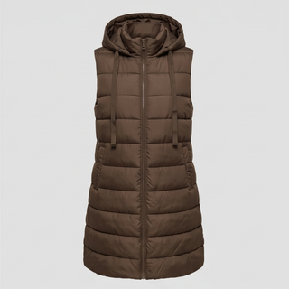 Long Hooded Puffer Vest