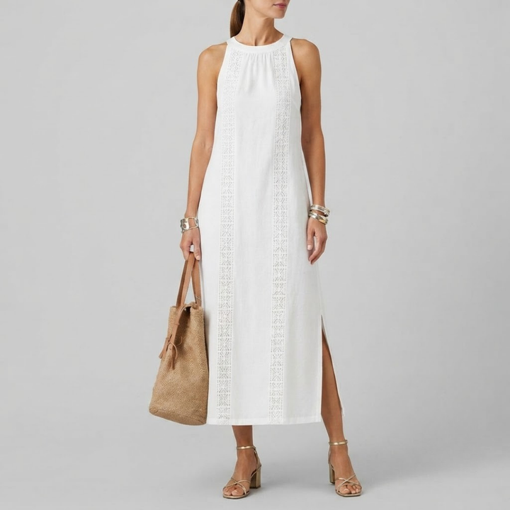 Emberly Relaxed Embroidered Midi Dress