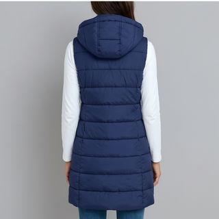 Long Hooded Puffer Vest
