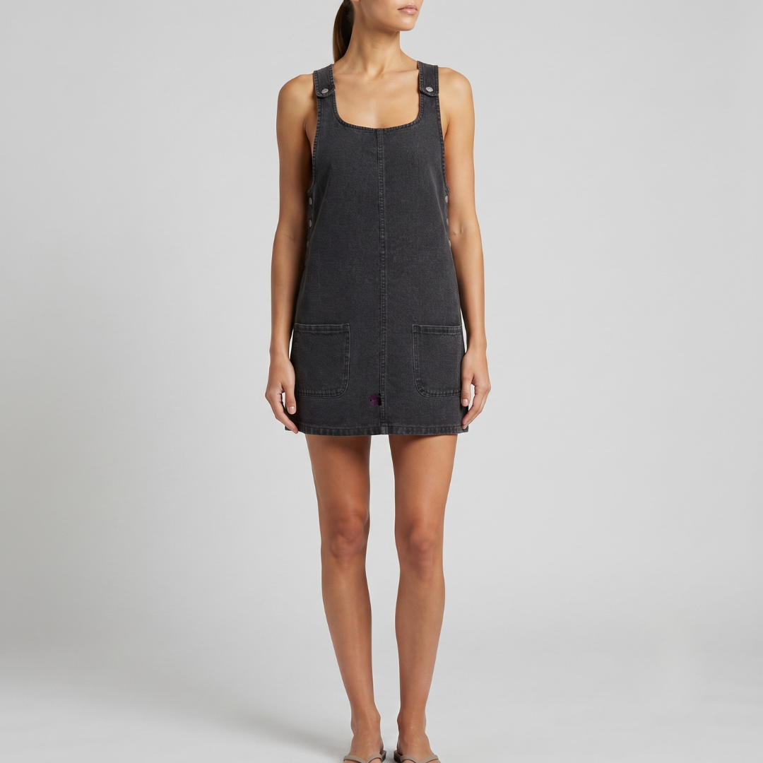 Coraline Casual Denim Overall Dress