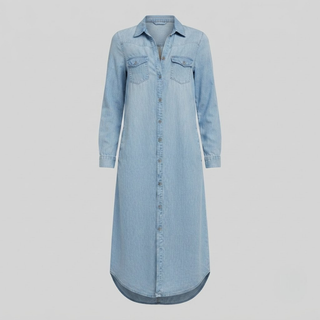 Andi Casual Elegant Long Denim Shirt Dress