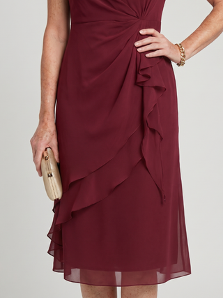 Blake Elegant Chiffon Draped Dress
