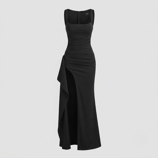 Livia Elegant Formal Slip Maxi Dress with Open Back
