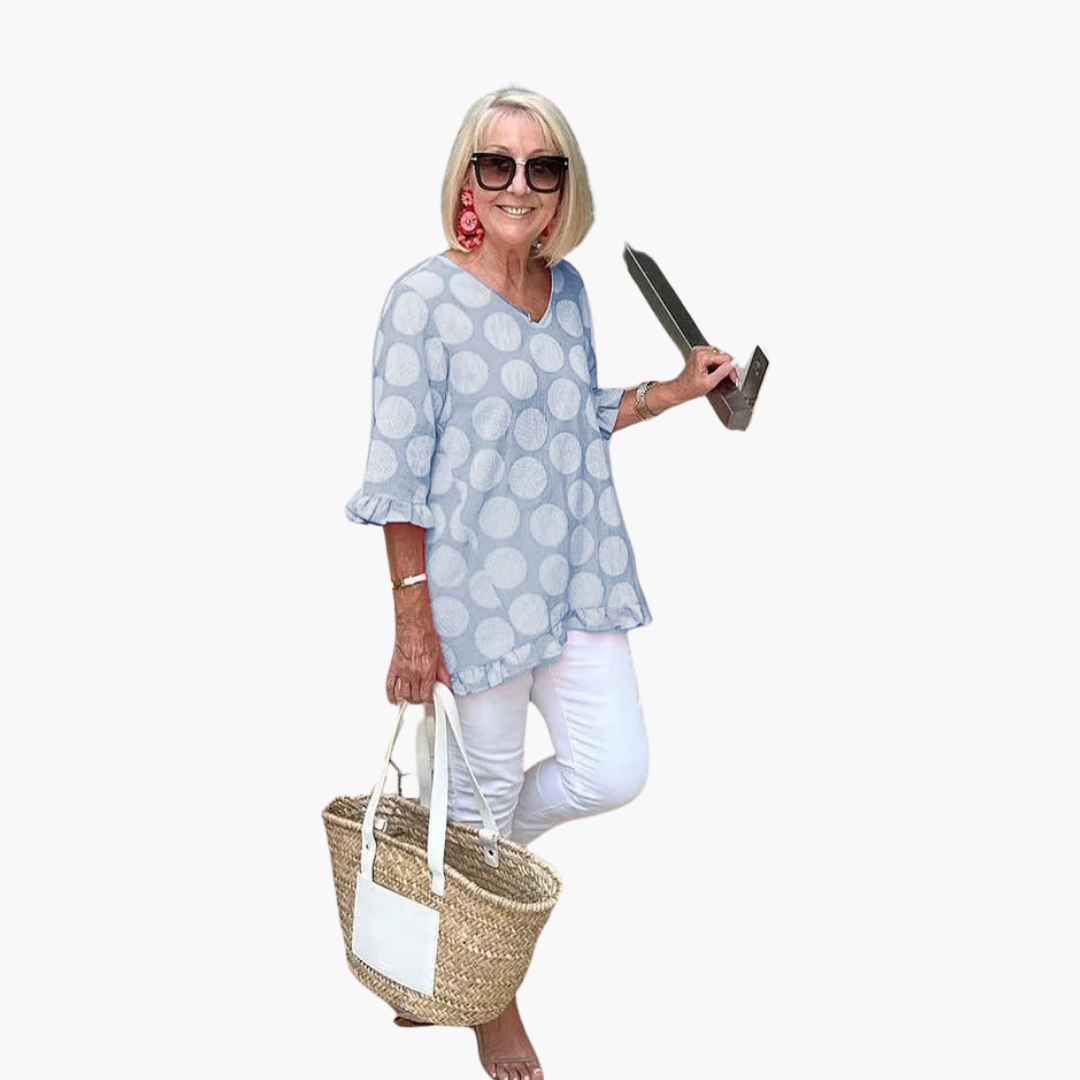 Evelyn Stylish V-Neck Blouse