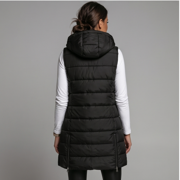 Long Hooded Puffer Vest