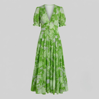Alessia Elegant Floral V-Neck Dress