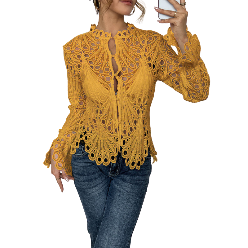 Patrice Chic Flounce Sleeve Blouse