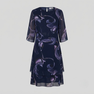 Emma Midnight Swirl Chiffon Dress