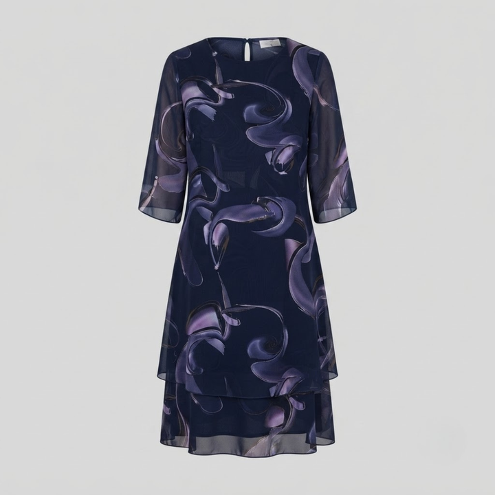 Emma Midnight Swirl Chiffon Dress