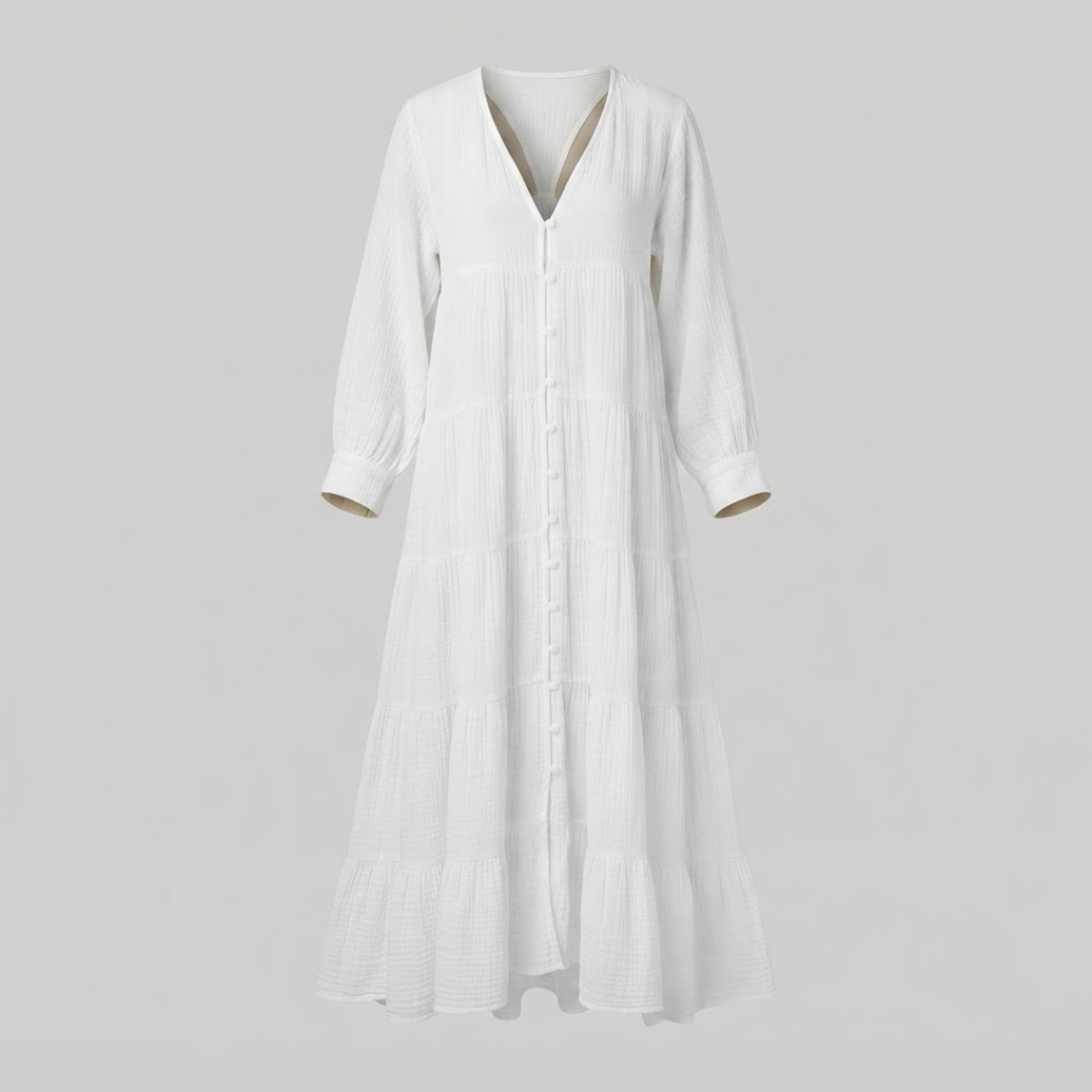 Vivian Boho Linen Dress