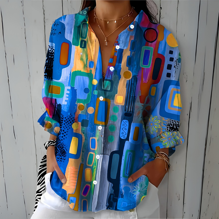 Jella Flowing Everyday Blouse with Feminine Neckline