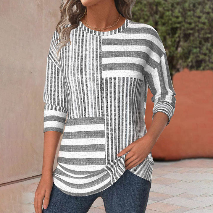 Jennie Striped Blouse in Breathable Fabric