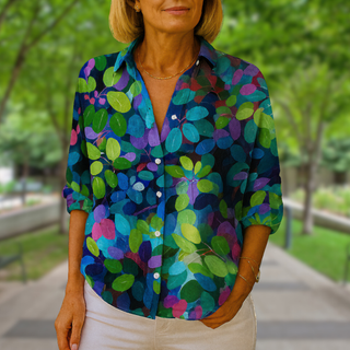 Jella Flowing Everyday Blouse with Feminine Neckline
