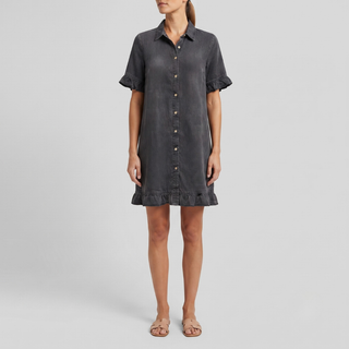 Katie Effortlessly Flattering Ruched Denim Dress