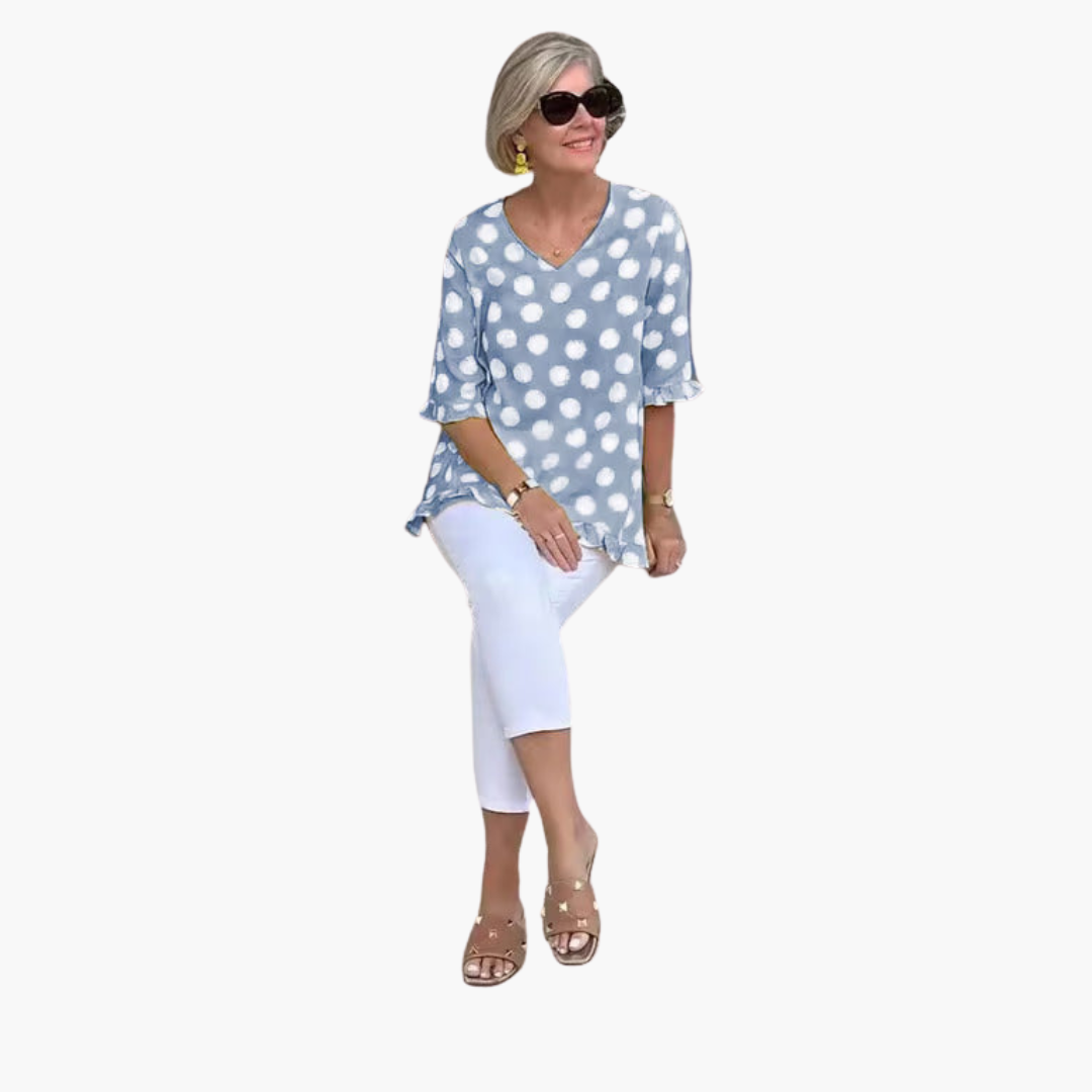 Evelyn Stylish V-Neck Blouse