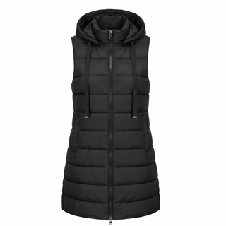 Long Hooded Puffer Vest