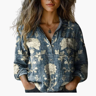 Bella Vintage Printed Blouse