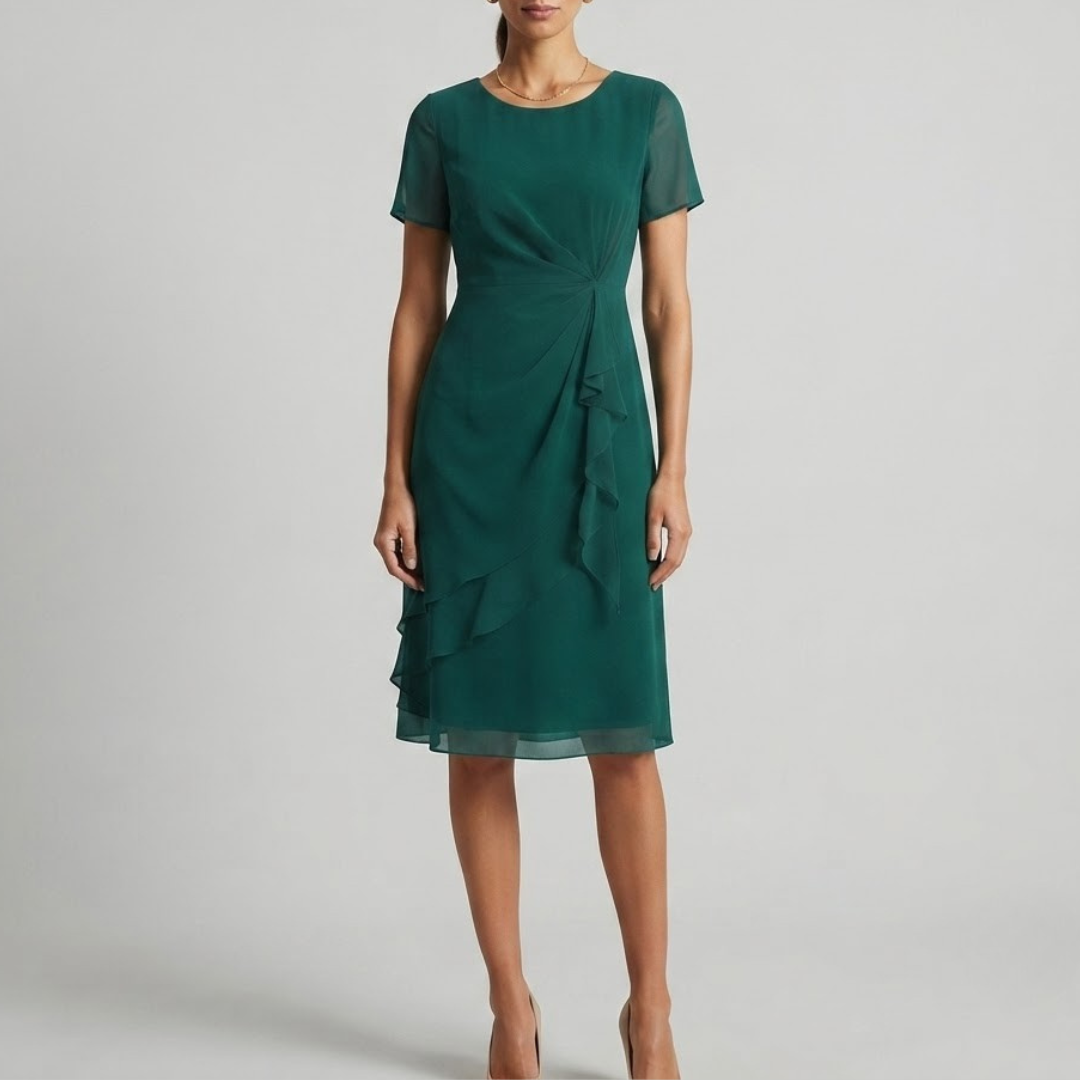 Blake Elegant Chiffon Draped Dress
