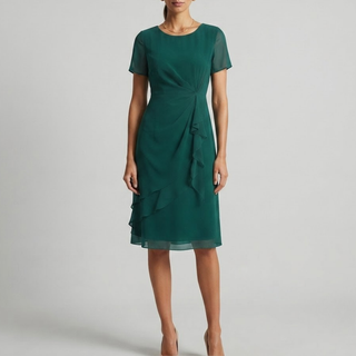 Blake Elegant Chiffon Draped Dress