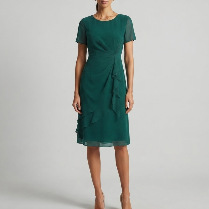 Blake Elegant Chiffon Draped Dress