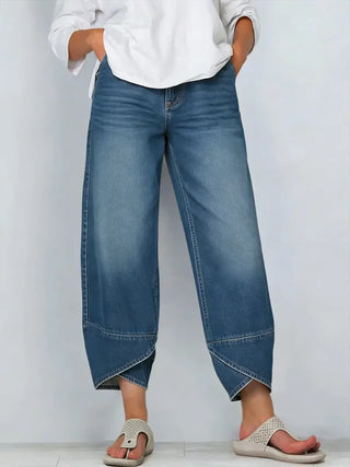 Ophelia Cross Print Cotton Jeans