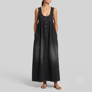Irene Loose Denim Vest Dress