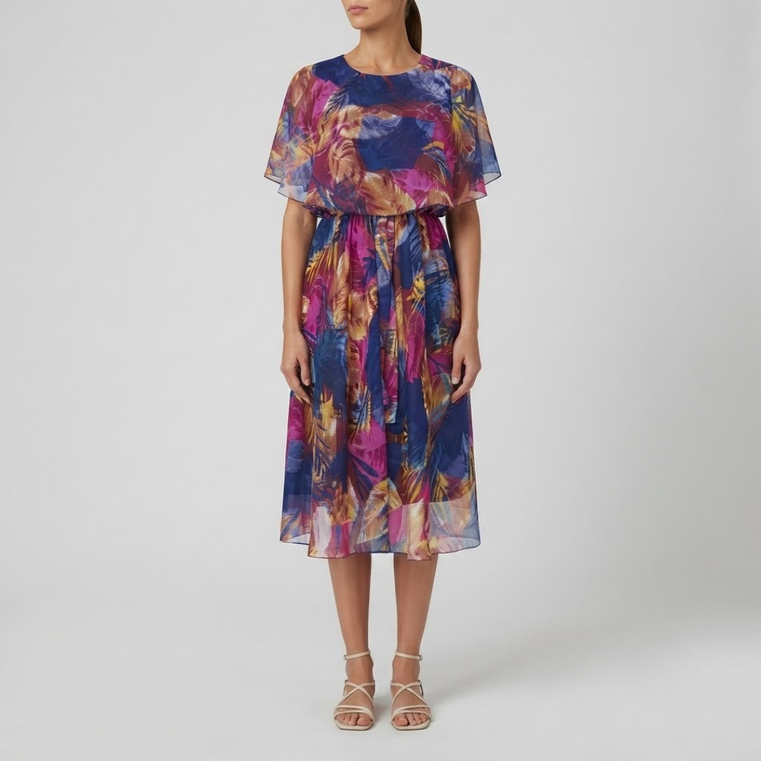 Halle Comfortable Belly Coverage Chiffon Dress