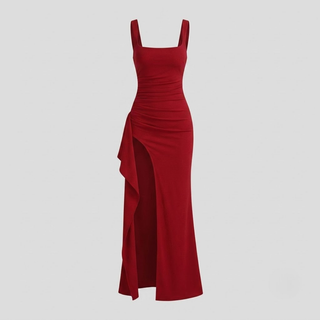 Livia Elegant Formal Slip Maxi Dress with Open Back
