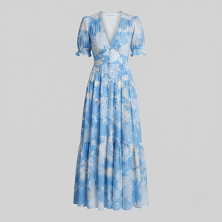 Alessia Elegant Floral V-Neck Dress