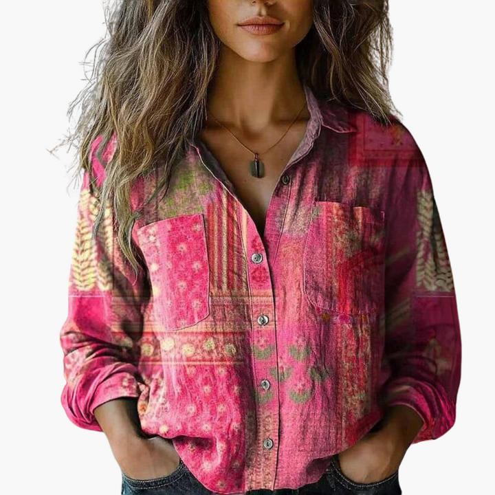Bella Vintage Printed Blouse