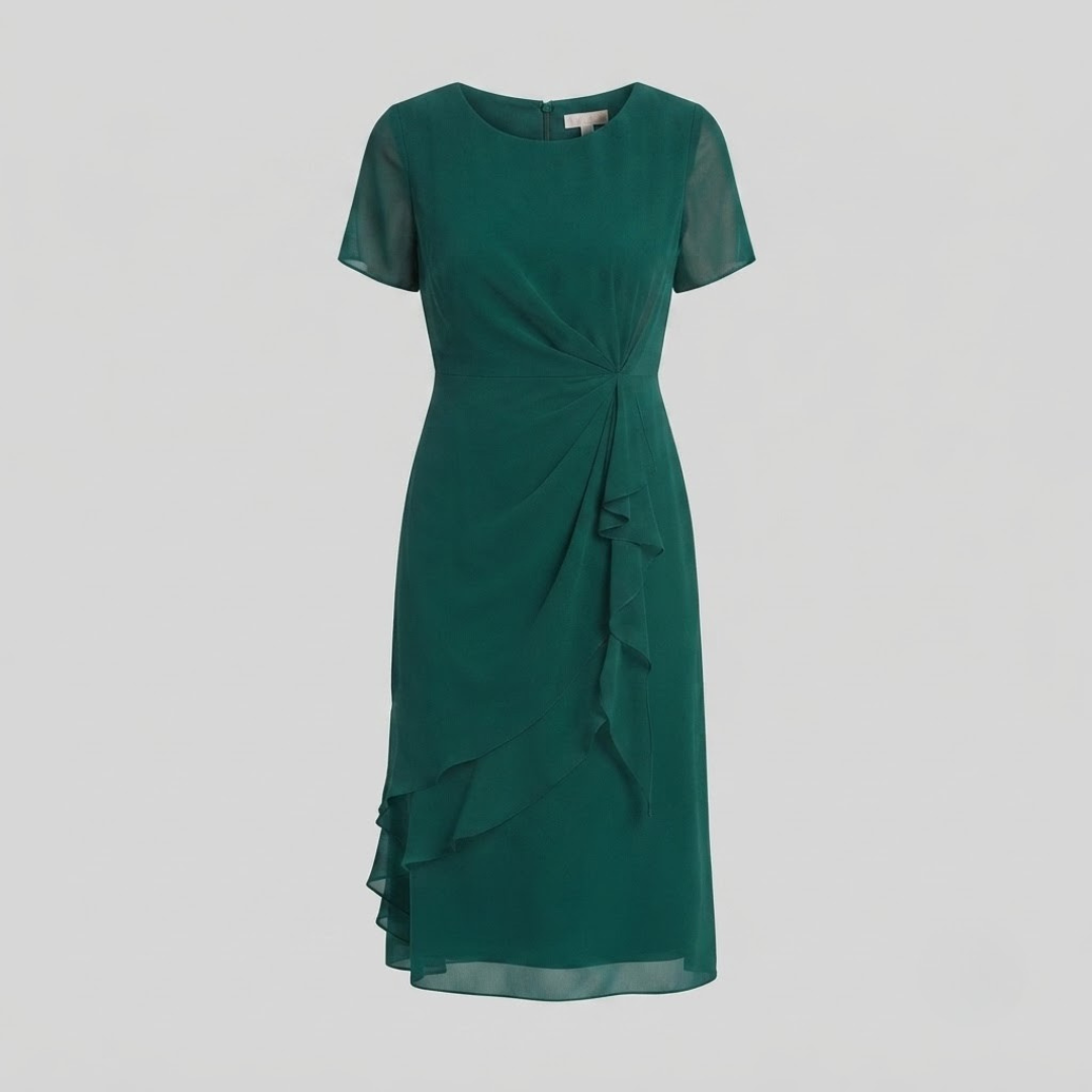 Blake Elegant Chiffon Draped Dress