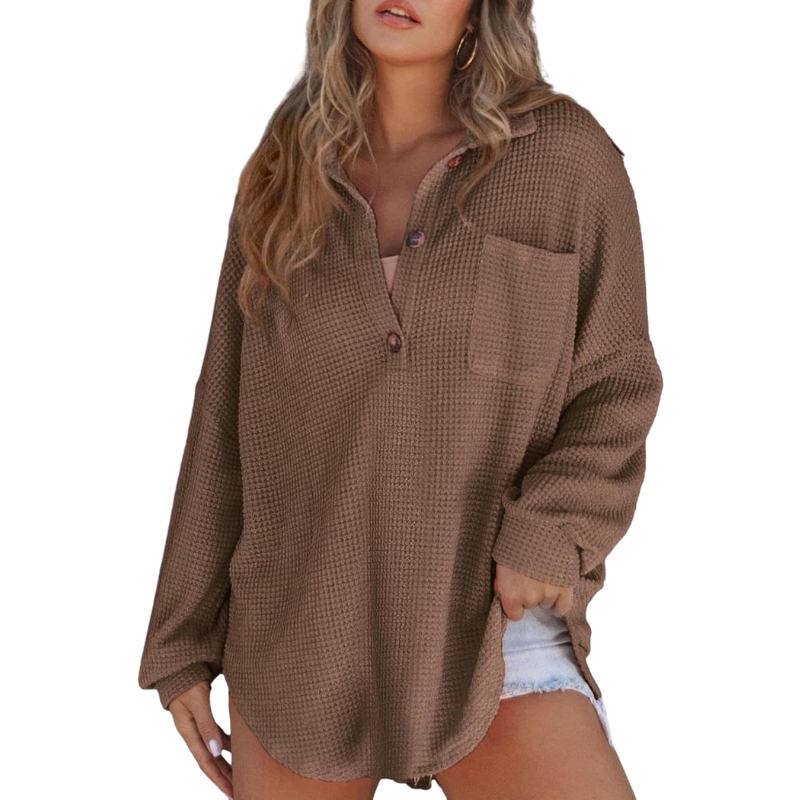 Saira Casual Lightweight V-neck Tunic Blouse