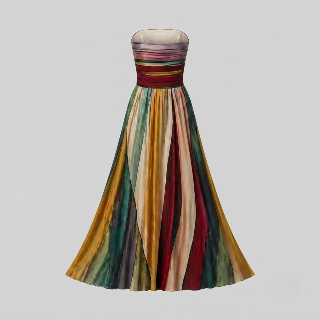 Thalia Elegant Strapless A-Line Dress