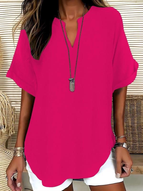 Atasia Soft Touch Notched Neck Blouse