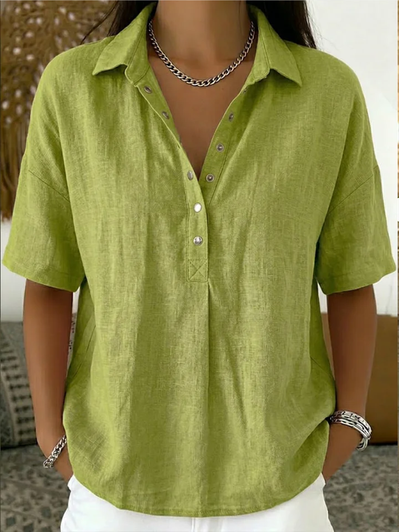 Vilma Blouse with Collar and Button