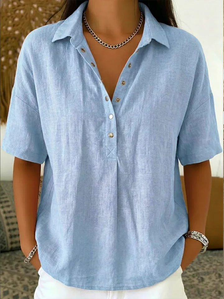 Vilma Blouse with Collar and Button