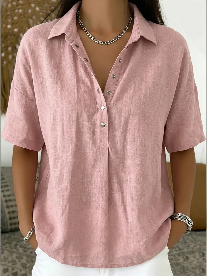 Vilma Blouse with Collar and Button
