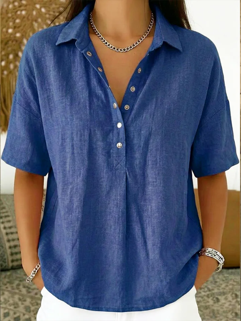 Vilma Blouse with Collar and Button