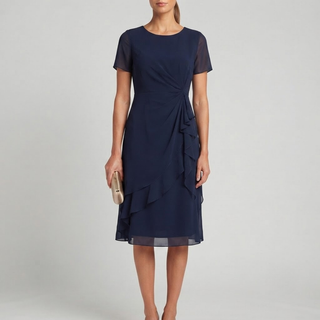 Blake Elegant Chiffon Draped Dress
