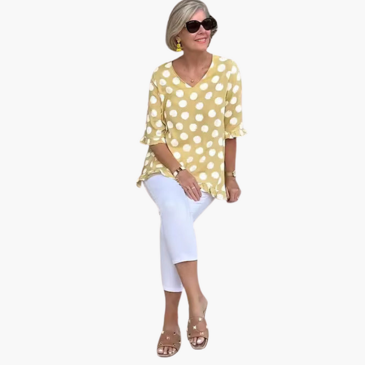 Evelyn Stylish V-Neck Blouse