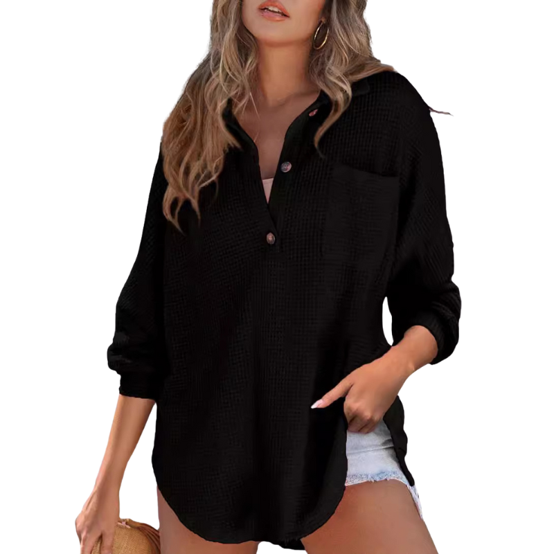 Saira Casual Lightweight V-neck Tunic Blouse