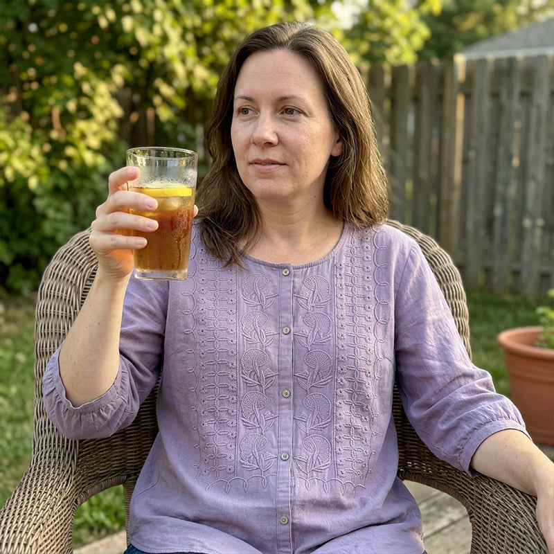 Lorrie Embroidered Cotton and Linen Blouse
