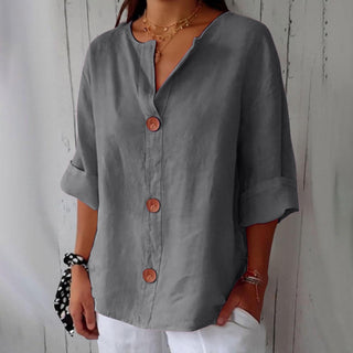 Nara Relaxed Linen Blouse for Timeless Elegance