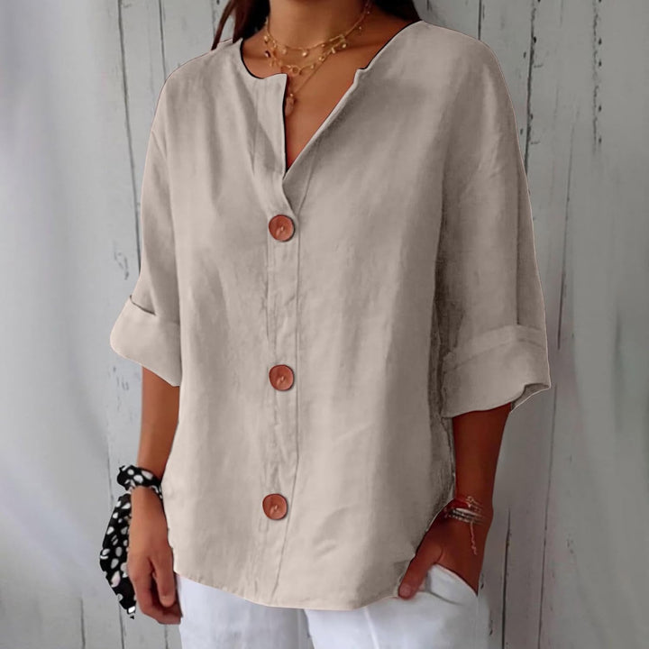Nara Relaxed Linen Blouse for Timeless Elegance
