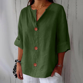 Nara Relaxed Linen Blouse for Timeless Elegance