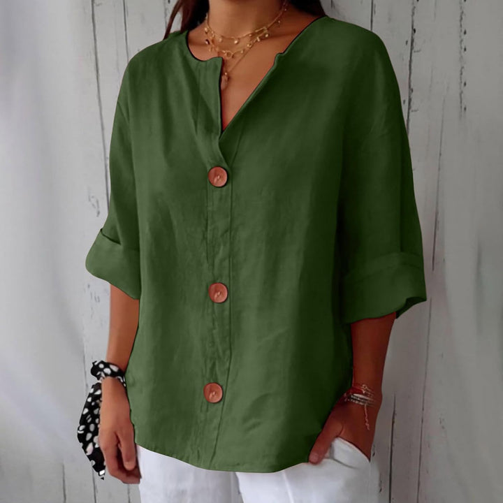 Nara Relaxed Linen Blouse for Timeless Elegance