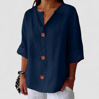 Nara Relaxed Linen Blouse for Timeless Elegance