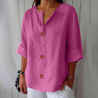 Nara Relaxed Linen Blouse for Timeless Elegance